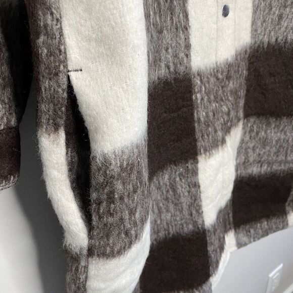 ABERCROMBIE & FITCH Womens Winterized Wool-Blend Shirt Jacket NEW $180 Brown L - Picture 11 of 16